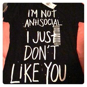 Hot topic I don’t like you shirt